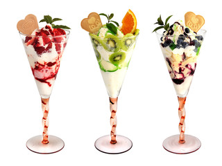 Eiskarte - Frucht-Eisbecher Tricolour