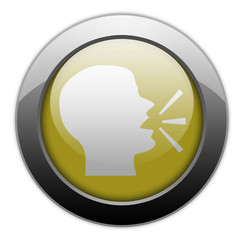 Yellow Metallic Orb Button 