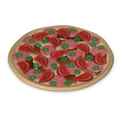 3d render of artificial pizza food