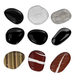 3d render of river stones