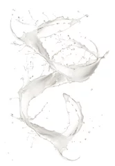 Zelfklevend Fotobehang Milk splash isolated on white background © Jag_cz