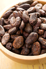 cocoa beans in bowl