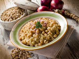 risotto with  chickpeas and onions