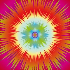 Crédence de cuisine en verre imprimé Psychédélique Explosion d& 39 étoiles produisant une illusion d& 39 optique de mouvement