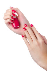 Nail polish in woman hand - 39576727