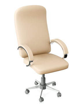 3d illustration: Swivel chair on a white background