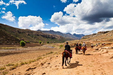 Pony trail adventure in the mountains