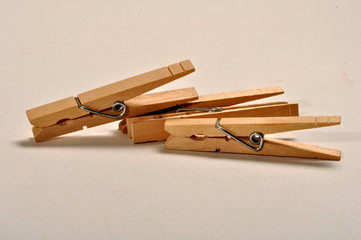 Three clothes pins