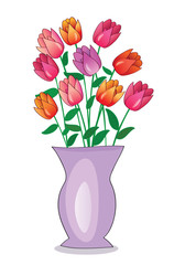 Bunch of Tulips in a Vase