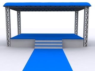 3D rendered isolated empty Stage