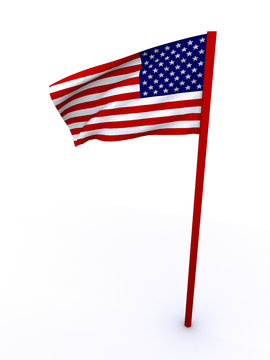 3D rendered USA flag