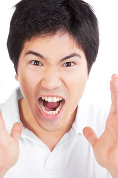 Young Asian Man Yelling