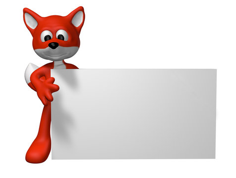 fuchs mit leerem schild