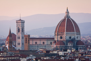 Fototapeta na wymiar Sunset view of Duomo cathedral in Florence, Italy