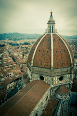 Fototapeta na wymiar Top view of Duomo cathedral in Florence, Italy