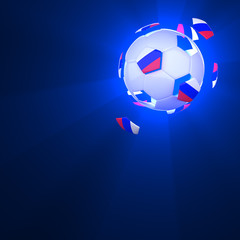 Russia flag on 3d football