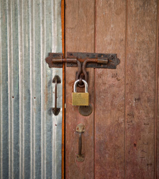 Wood house door lock