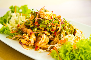 wing bean spicy salad mix with shrimp