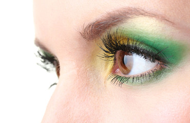 Fototapeta na wymiar beautiful female eyes with bright make-up