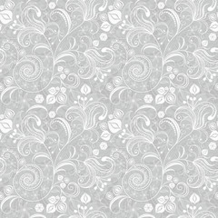 Seamless gray floral pattern