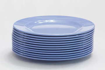 Stack of Blue Plates