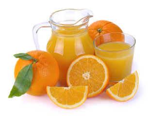 Fototapeta na wymiar orange juice and fruit