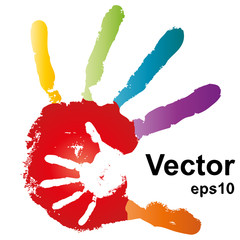 Vector conceptual hands painted