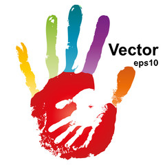 Vector conceptual hands painted