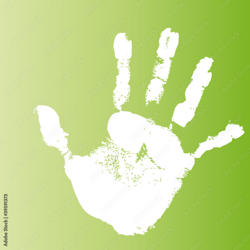 Wall mural High resolution human green hand print