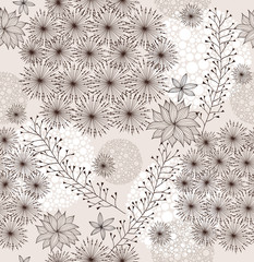 Seamless cute spring or summer flowers pattern. abstract floral