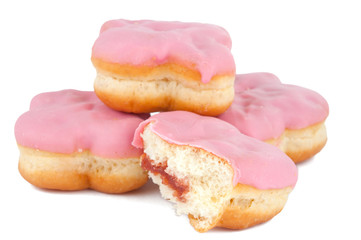 donut with pink frosting