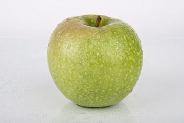 Fresh Juicy Green Apple on white