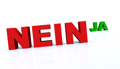 Fototapeta premium 3D Entscheidung Grün Rot - Nein oder Ja?