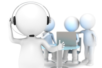 Customer Support. DOF background with people working.