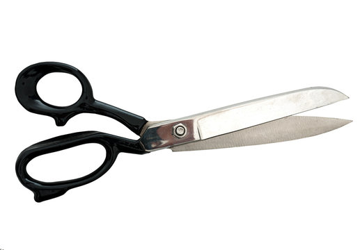 Dressmaking tailor scissors isolated over white background
