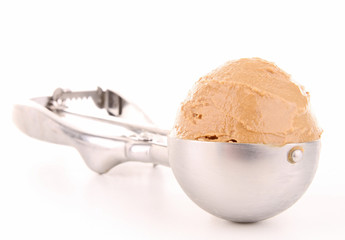 spoon with ice cream