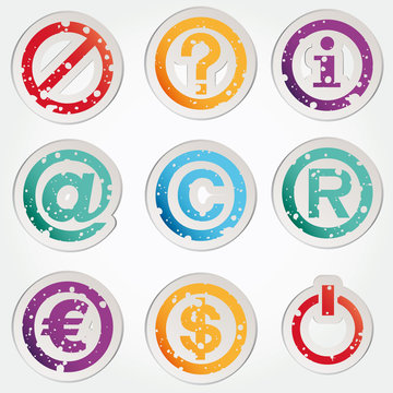 Set badges labels symbols icons vector