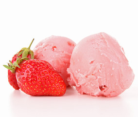 isolated strawberry ice cream
