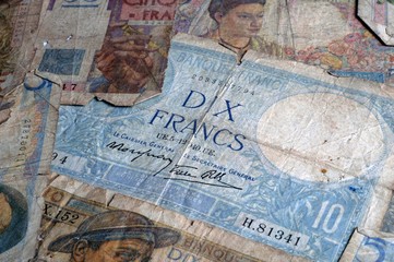 les vieux billets de banque français - dix francs 