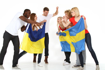 Obraz premium Gruppe von Fußballfans