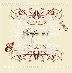vintage decorative vector frame with place for text or message