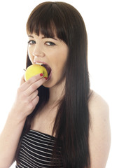 Young Woman Eating an Apple. Model Released