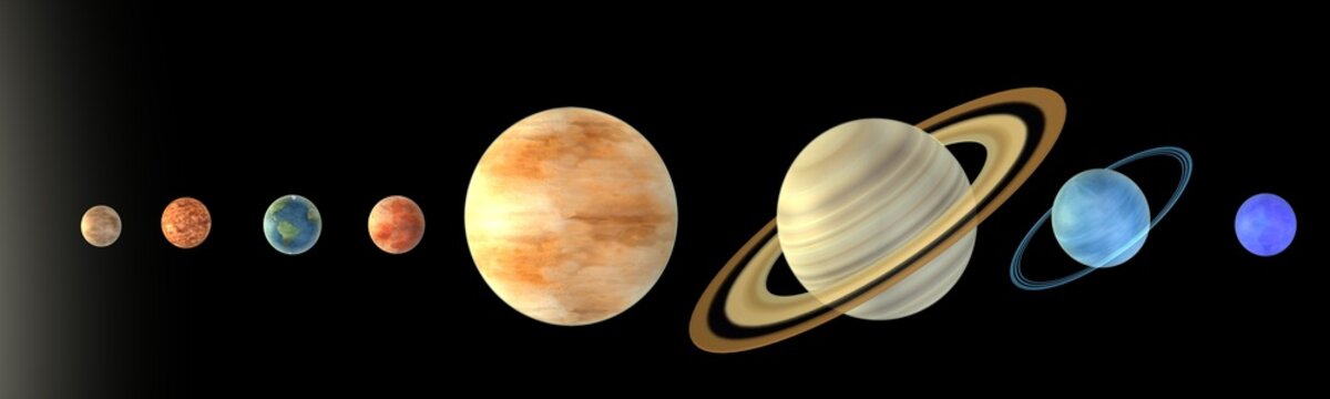 3d render of solar system (planets)