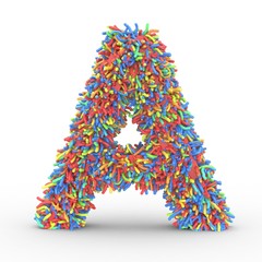 Texteffekt bune Haare Buchstabe A