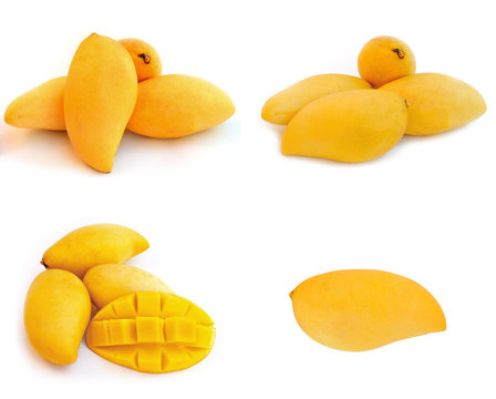 Yellow Mango Isolated On A White Background