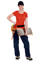A female carpenter