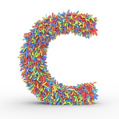 Texteffekt bunte Haare Buchstabe C