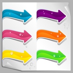 Colored arrows with drops