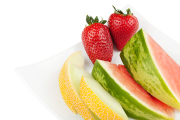 Obst auf einen Teller; Beschneidungspfad