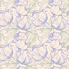 Seamless floral pattern with roses